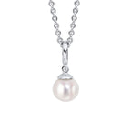 D For Diamond Pearl Drop Pendant with Diamond