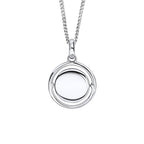 D For Diamond Round Spinner Pendant with Diamond