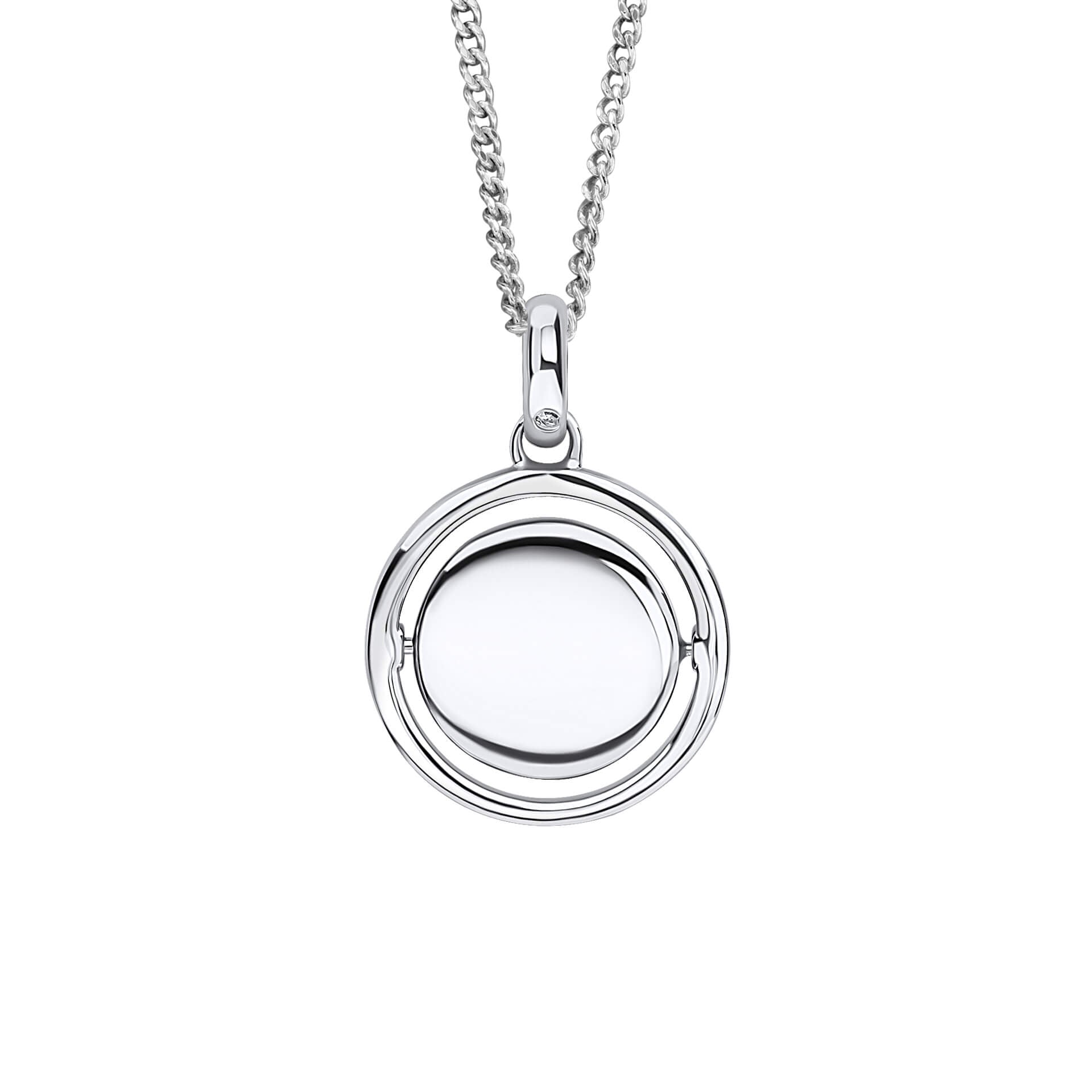 D For Diamond Round Spinner Pendant with Diamond