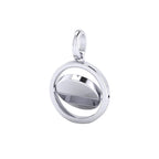 D For Diamond Round Spinner Pendant with Diamond