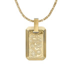 Fred Bennett Damascus Steel Rectangular Pendant