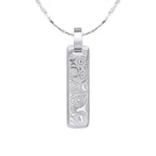 Fred Bennett Damascus Steel Narrow Bar Pendant