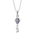 D For Diamond Kite Pendant with Diamond