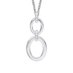 Beginnings Double Oval Drop Pendant with Textured Connection Link