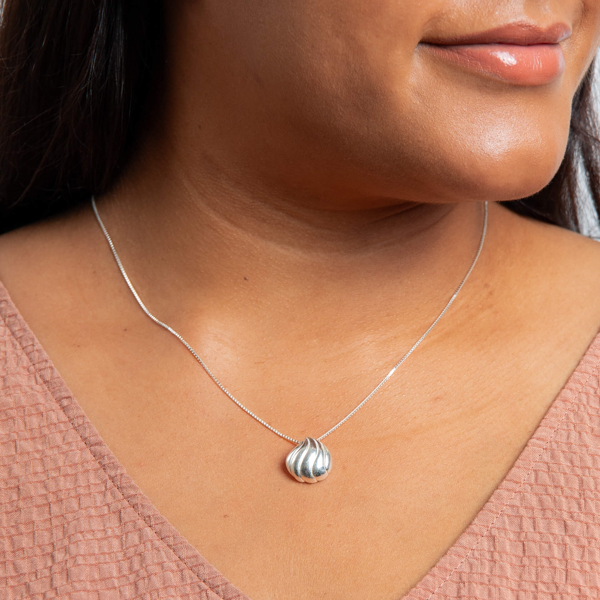 Beginnings Organic Wave Teardrop Slider Pendant