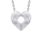 Beginnings Ridged Heart Slider Pendant