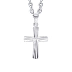 Beginnings Diamond Cut Detailed Cross Pendant