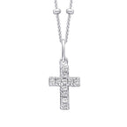 Beginnings Small Cross Pendant with Cubic Zirconia
