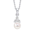 Beginnings Shell Pearl Drop Pendant with Cubic Zirconia