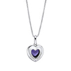 D For Diamond Heart Shape Mood Stone Pendant with Diamond