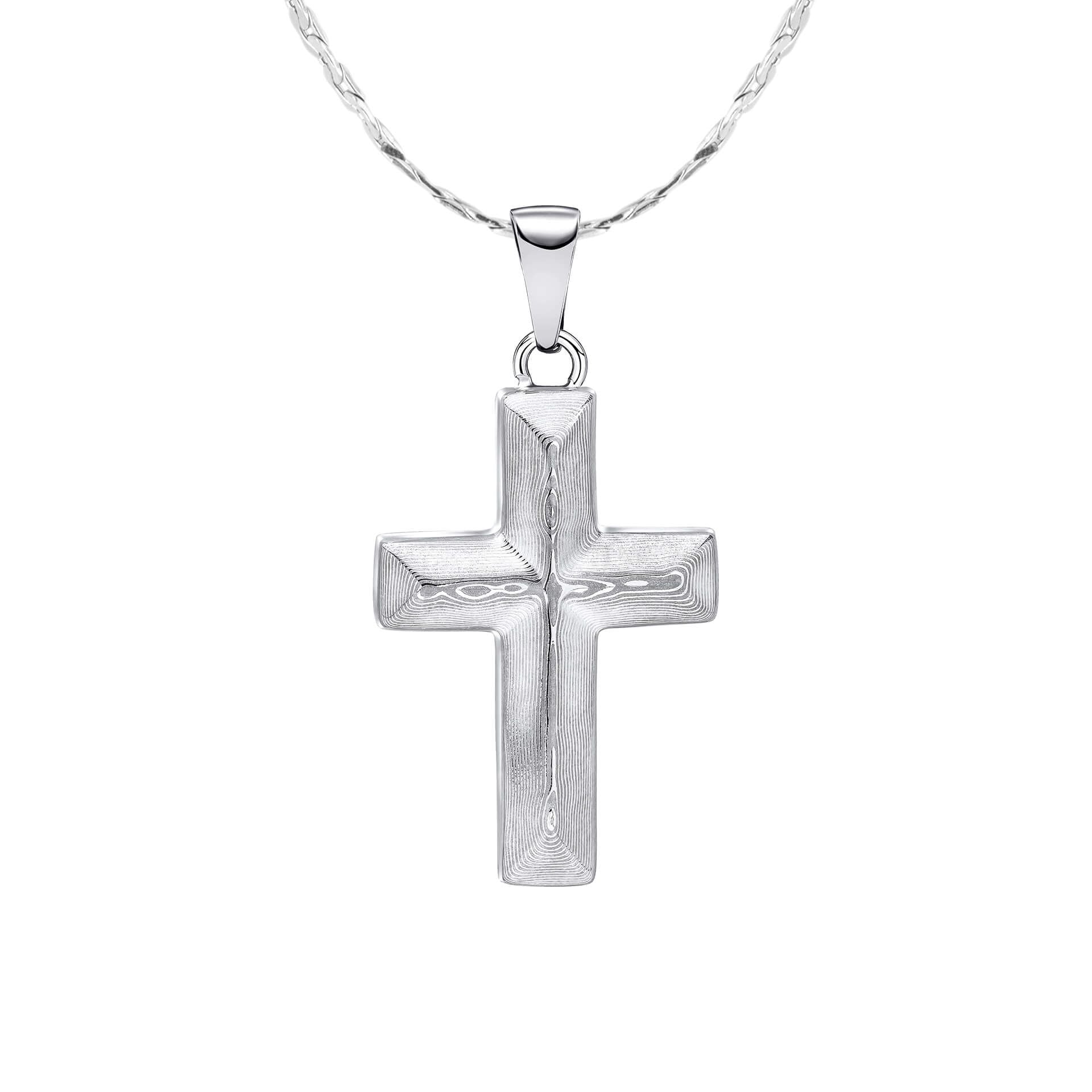 Fred Bennett Damascus Steel Cross Pendant