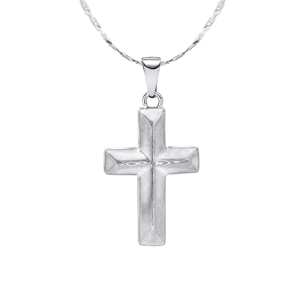 Fred Bennett Damascus Steel Cross Pendant