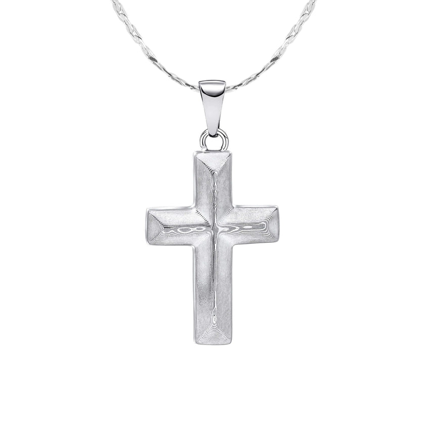 Fred Bennett Damascus Steel Cross Pendant
