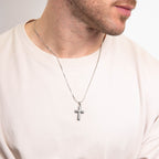 Fred Bennett Damascus Steel Cross Pendant