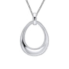 Beginnings Open Teardrop Pendant with Millegrain Edge