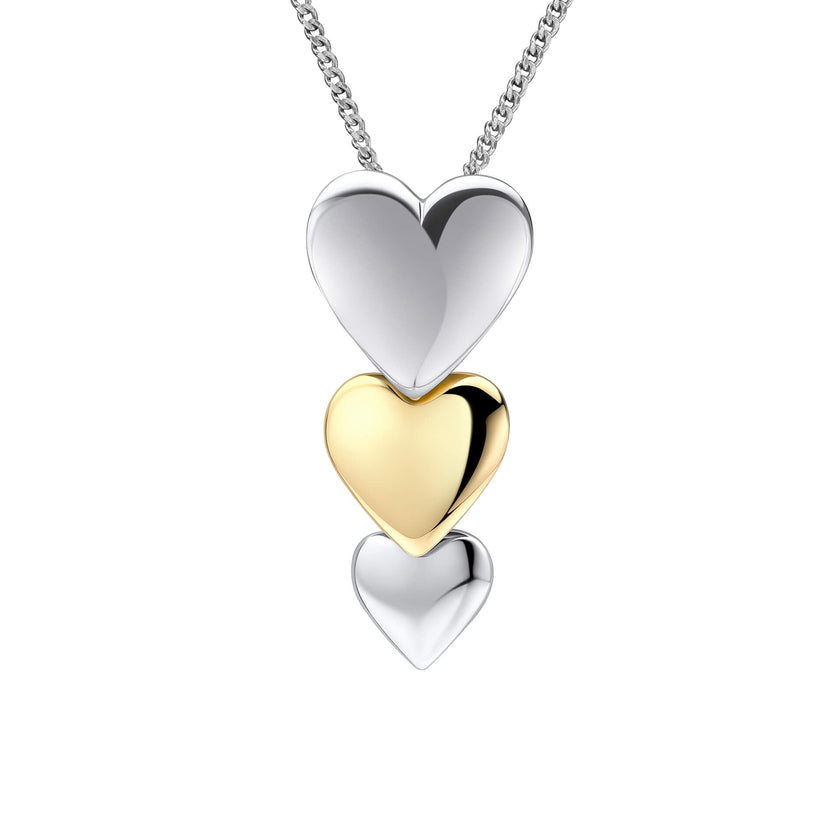Beginnings Cascading Hearts Drop Pendant