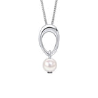 Beginnings Open Organic Oval and Freshwater Pearl Drop Pendant