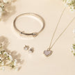 D For Diamond Mother of Pearl Heart Locket with Diamond