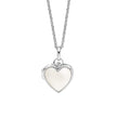 D For Diamond Mother of Pearl Heart Locket with Diamond