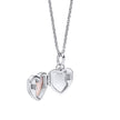 D For Diamond Mother of Pearl Heart Locket with Diamond