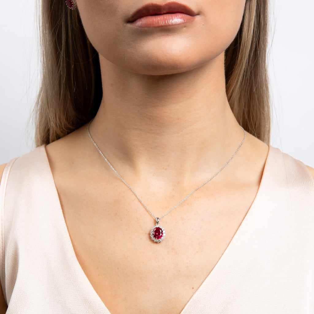 Diamonfire Oval Pendant with Surround