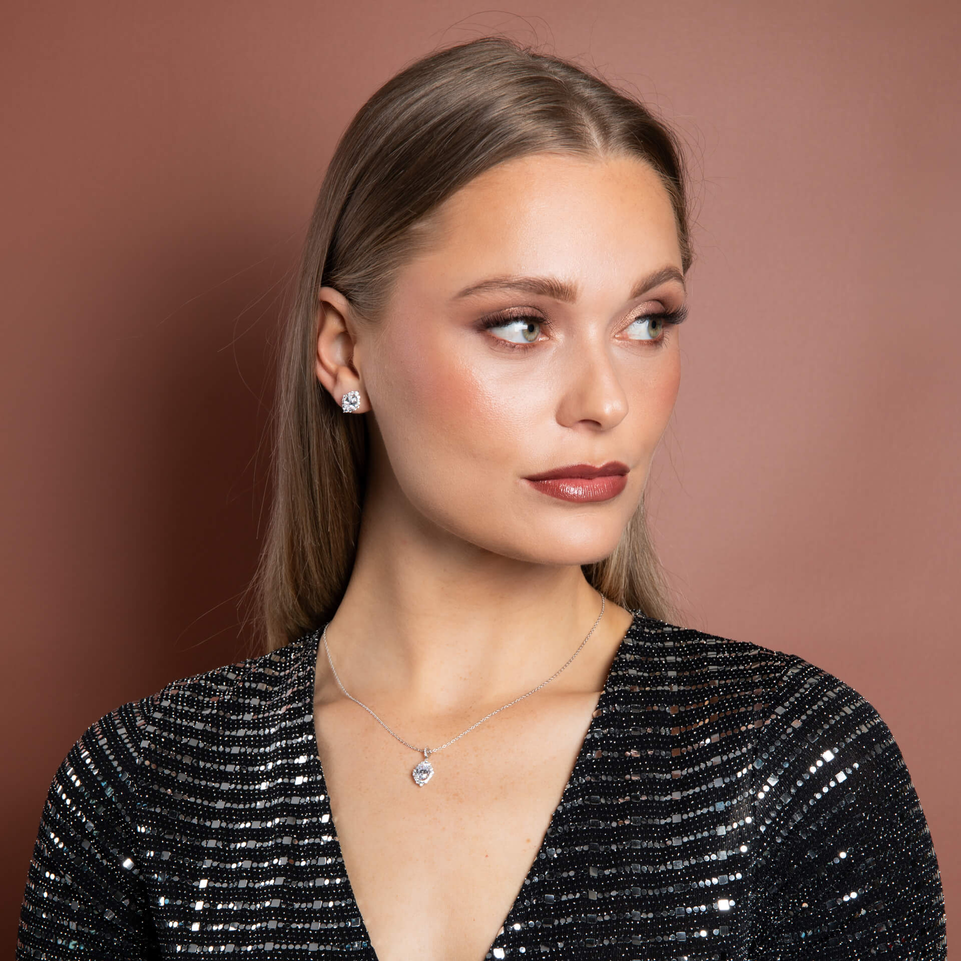 Diamonfire Oval Cluster Pendant