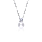 Diamonfire Claw Set Solitaire Zirconia and Shell Pearl Pendant