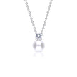 Diamonfire Claw Set Solitaire Zirconia and Shell Pearl Pendant