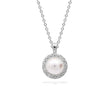 Diamonfire Shell Pearl and Zirconia Halo Pendant