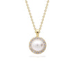 Diamonfire Shell Pearl and Zirconia Halo Pendant