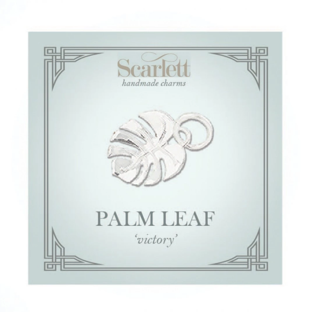 Breloque en argent feuille de palmier Monstera
