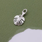 Breloque en argent feuille de palmier Monstera