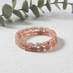 Peach Moonstone Bracelet and Earring Set