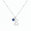 Initial & September Birthstone Necklace | Personalised Sapphire Gift