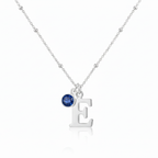 Initial & September Birthstone Necklace | Personalised Sapphire Gift