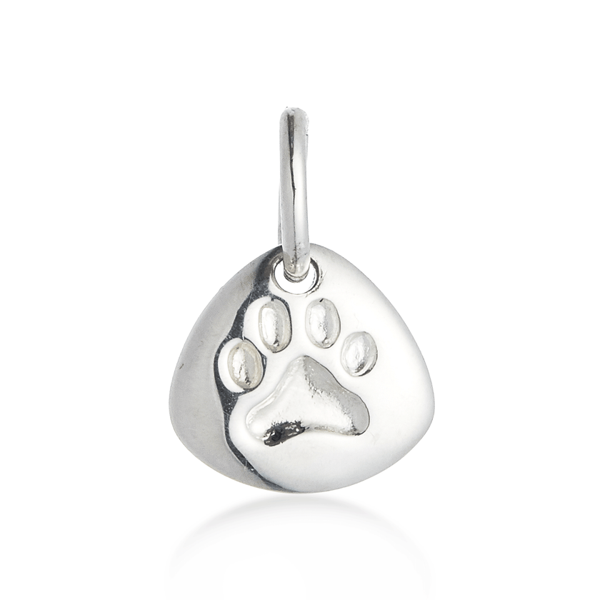 Pet Paw Print Personalised Silver Charm