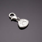 Pet Paw Print Personalised Silver Charm