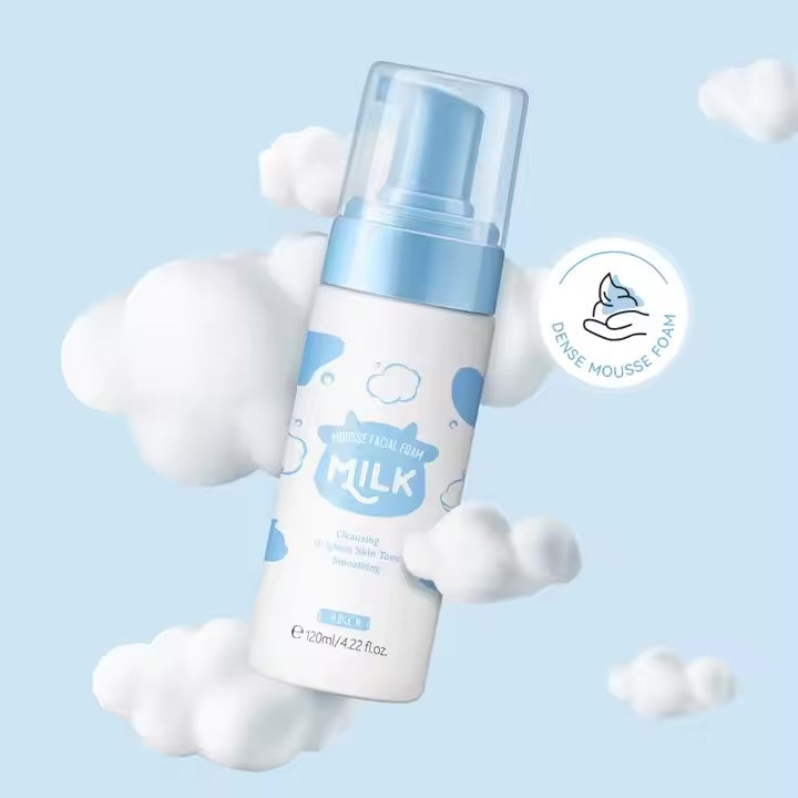 LAIKOU Milk Mousse Cleansing Facial Cleanser Brightening Moisturizing Face Foam 120ml