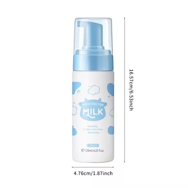 LAIKOU Milk Mousse Cleansing Facial Cleanser Brightening Moisturizing Face Foam 120ml