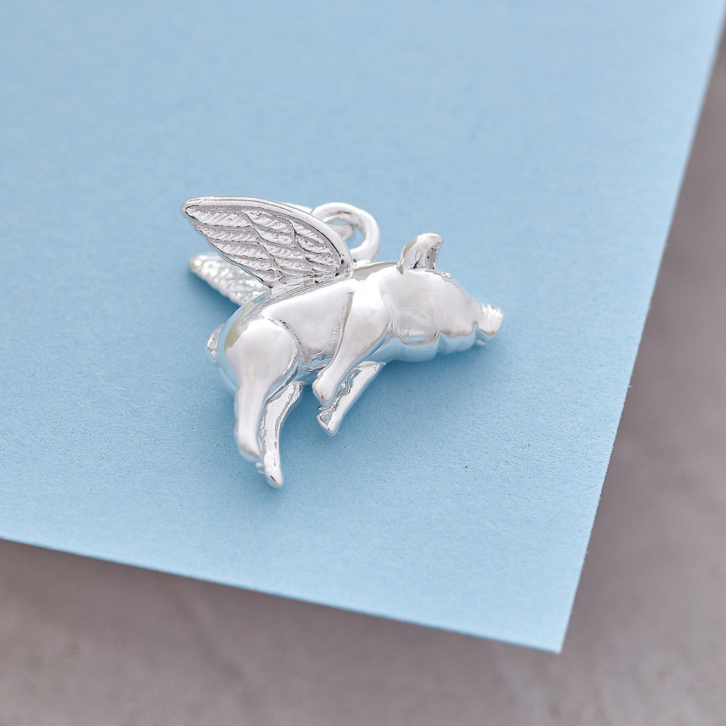 Amuleto de plata "Cuando los cerdos vuelen"