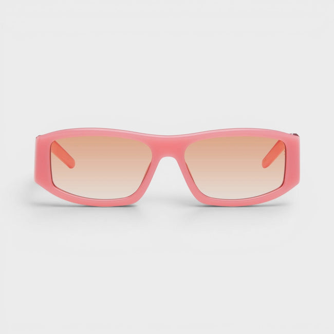 Rectangular Comb Acetate Sunglasses Pink Orange