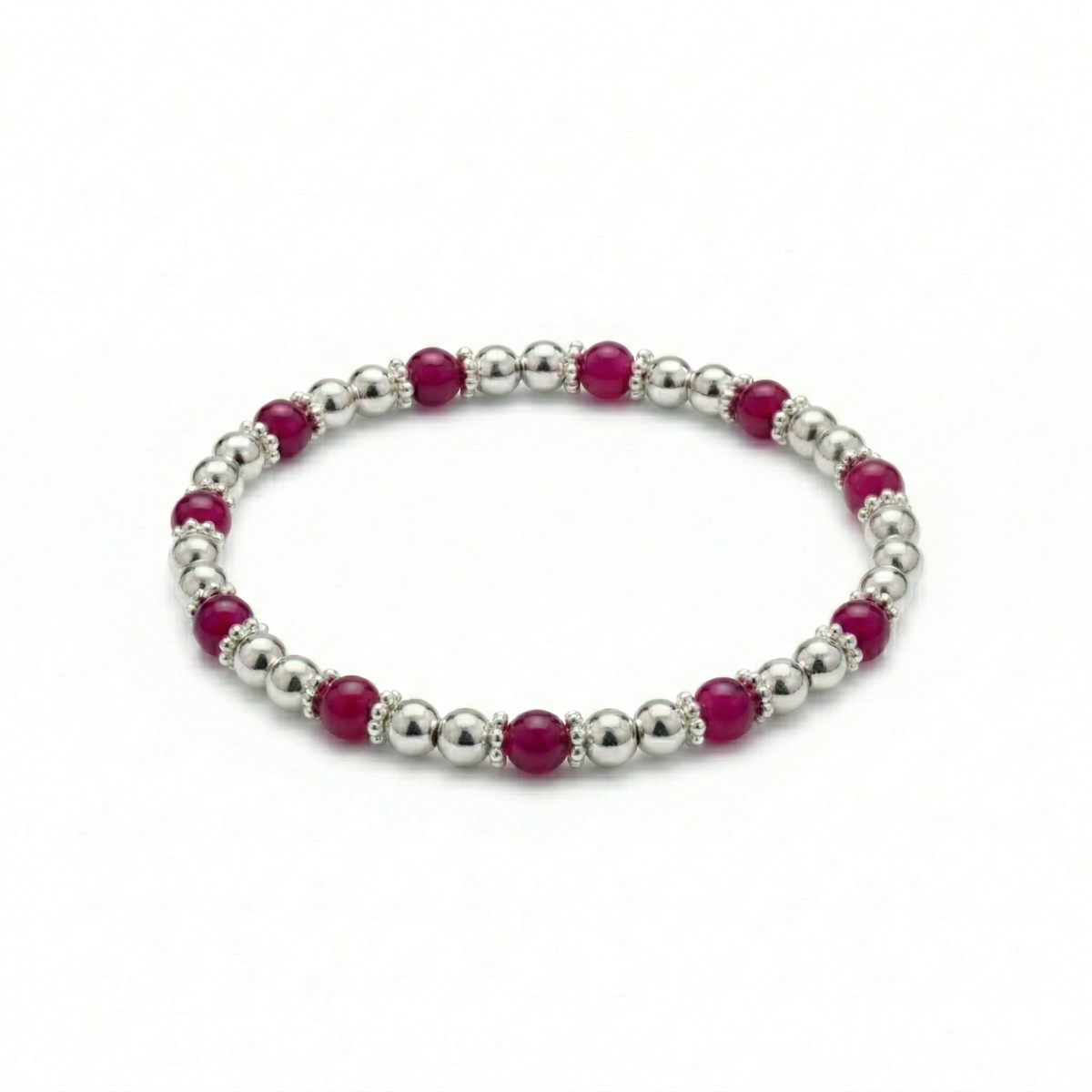 Pink Agate Gemstone Bracelet