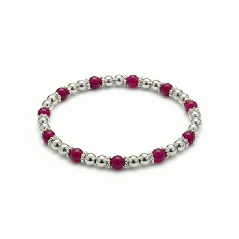 Pink Agate Gemstone Bracelet