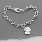 Poppy Flower Personalised Silver Charm