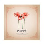 Poppy Flower Personalised Silver Charm