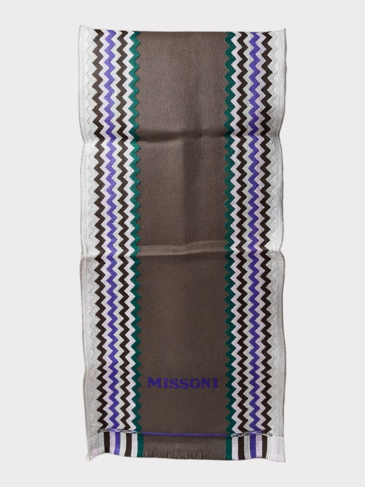 Missoni ZigZag Logo Scarf Grey Purple