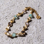Gold Sara Mixed Gemstone Bracelet Pariba Onyx, Smoky Quartz & Rose Quartz