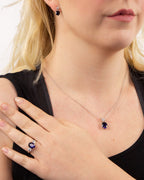 Diamonfire Oval Zirconia Drop Pendant