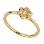 Beginnings Puffed Flower Ring with CZ
