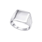 Beginnings Square Signet Ring with Ridged Sides